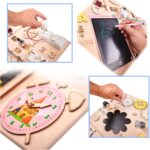 Medinė sensorinė manipuliavimo lenta 75x50 cm, rožinė