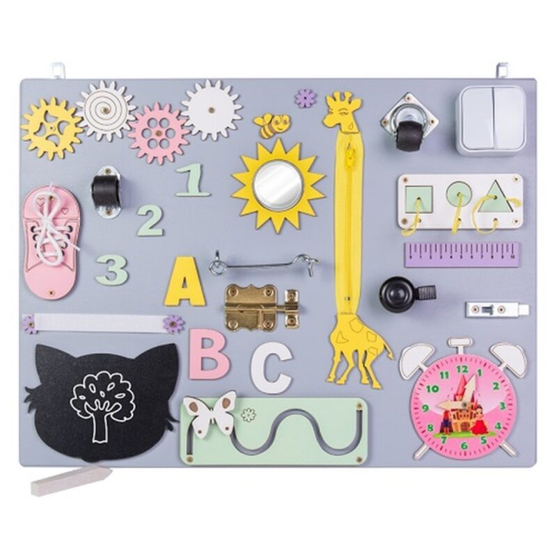 Medinė manipuliacinė lenta "Katinėlis"