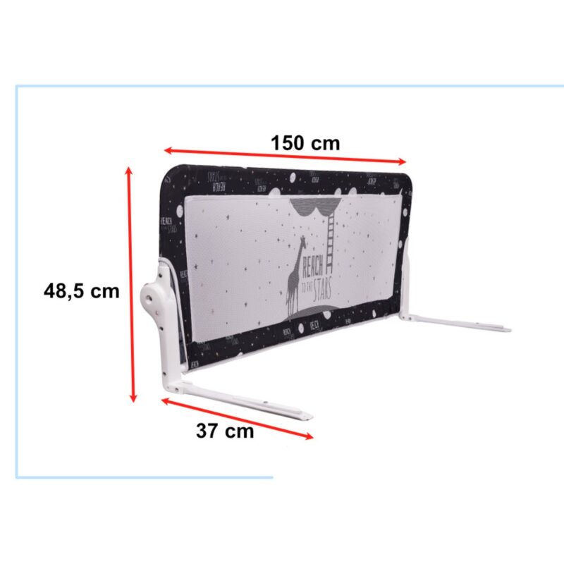 Apsauginis lovos bortelis vaikams nuo 18 mėn 150 cm, juoda