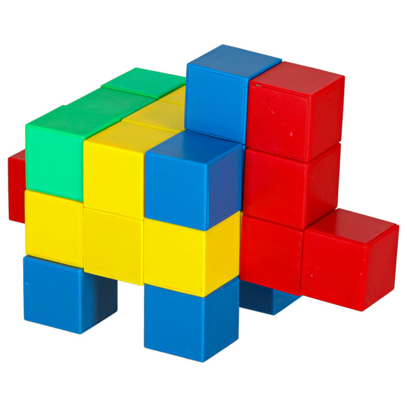 Magnetinės kubinės konstrukcinės kaladėlės vaikams (64 det.)