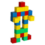 Magnetinės kubinės konstrukcinės kaladėlės (64 det.)