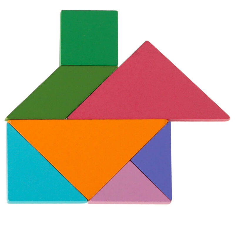 Montessori magnetinė dėlionių knyga „Tangram“ vaikams nuo 3 metų