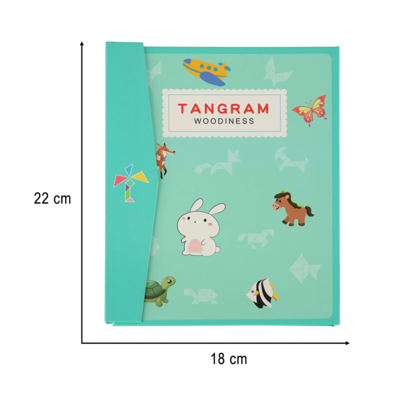 Montessori magnetinė dėlionių knyga „Tangram“ vaikams nuo 3 metų