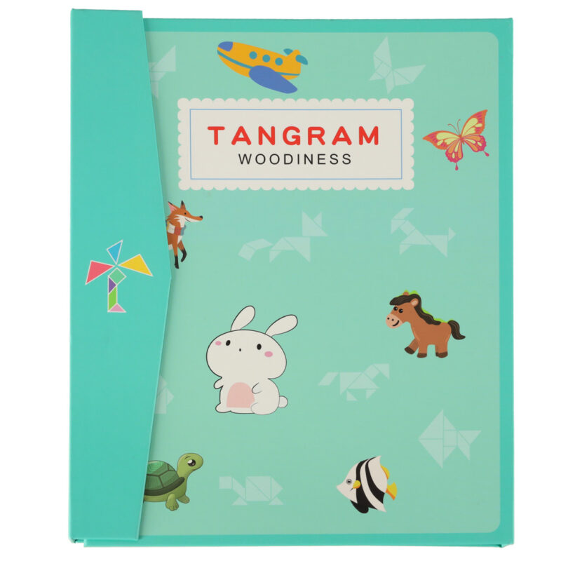 Montessori magnetinė dėlionių knyga „Tangram“ vaikams nuo 3 metų