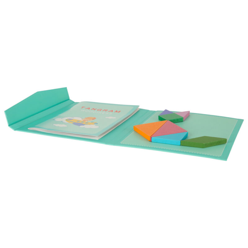 Montessori magnetinė dėlionių knyga „Tangram“ vaikams nuo 3 metų