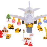 Transporterio lėktuvas + 6 automobiliai, geltonas