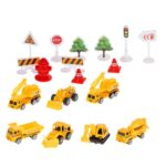 Transporterio lėktuvas + 6 automobiliai, geltonas