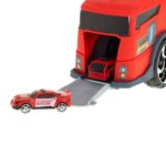 Sunkvežimis - transporteris 2in1+3 automobiliai, raudonas