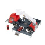 Sunkvežimis - transporteris 2in1+3 automobiliai, raudonas