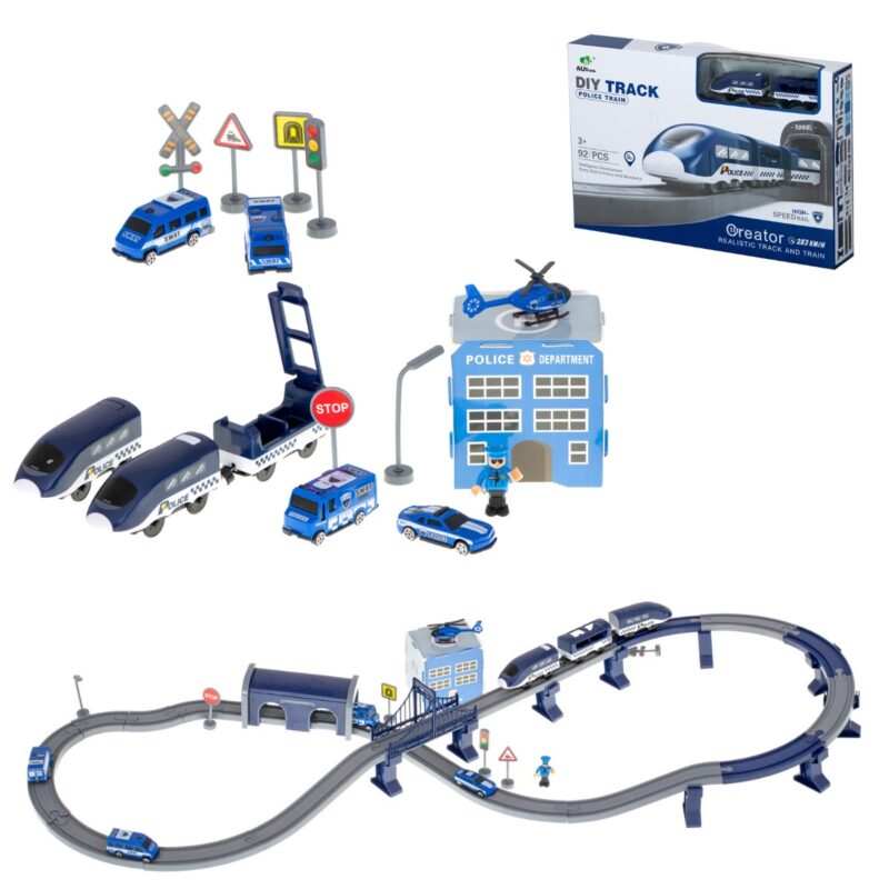 Policijos stotis ir elektrinis traukinys ~300cm (92 el.) Policijos stotis ir elektrinis traukinys ~300cm (92 el.)