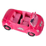 Lėlė ir jos automobilis - kabrioletas, rožinis