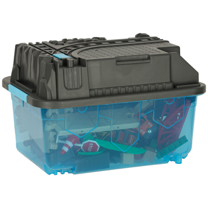 Žaislinė statybos aikštelė su traukinio bėgiais (55 det.)
