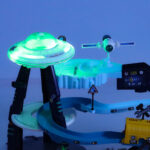 Daugiapakopė automobilių trasa su vairu + 6 automobiliai "Kosmosas'