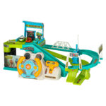 Automobilių trasa su vairu + 4 automobiliai, žalia