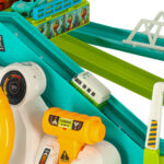 Automobilių trasa su vairu + 4 automobiliai, žalia