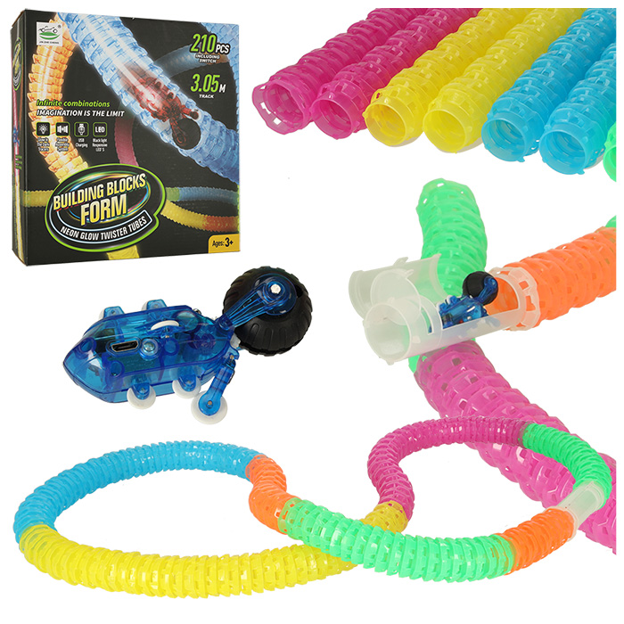 Vamzdžių trasa su greitu automobiliu (210el.) Vamzdžių trasa su greitu automobiliu (210el.)