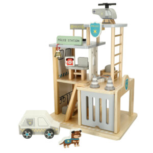 Medinė policijos nuovada + policijos sraigtasparnis