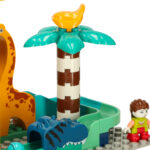 Kūrybinė kamuoliukų trasa su kaladėlėmis "Dinozaurų parkas" (147det.)