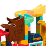 Kūrybinė kamuoliukų trasa su kaladėlėmis "Dinozaurų parkas" (147det.)