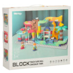 Kūrybinė kamuoliukų trasa su kaladėlėmis "Dinozaurų parkas" (147det.)