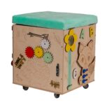 Lavinamasis veiklos pufas su ratukais ir veiklomis, vaikams