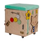 Lavinamasis veiklos pufas su ratukais ir veiklomis, vaikams