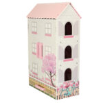 LULILO PAPILIO medinis lėlių namelis su stalčiais ir durimis 80cm, rožinis