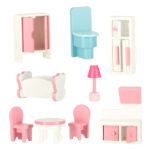 LULILO PAPILIO medinis lėlių namelis su stalčiais ir durimis 80cm, rožinis