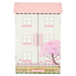 LULILO PAPILIO medinis lėlių namelis su stalčiais ir durimis 80cm, rožinis