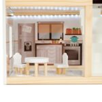 LULILO medinis lėlių namelis su LED apšvietimu 78cm "FLORO boho"