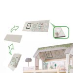 LULILO medinis lėlių namelis su LED apšvietimu 78cm "FLORO boho"