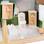 LULILO medinis lėlių namelis su LED apšvietimu 78cm "FLORO boho"