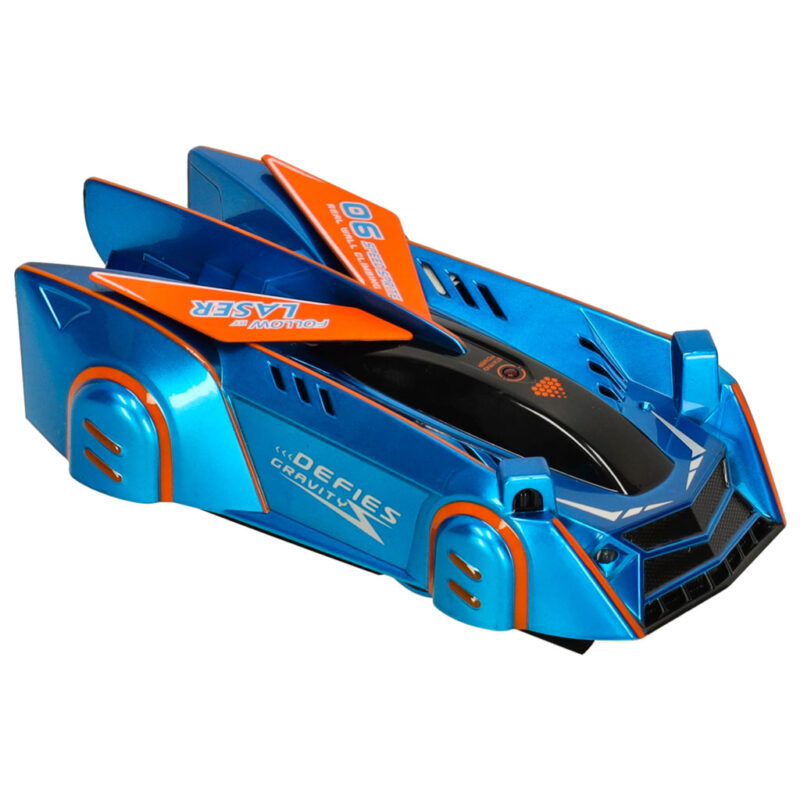 RC lazeriu valdomas automobilis, važiuojantis ant sienos
