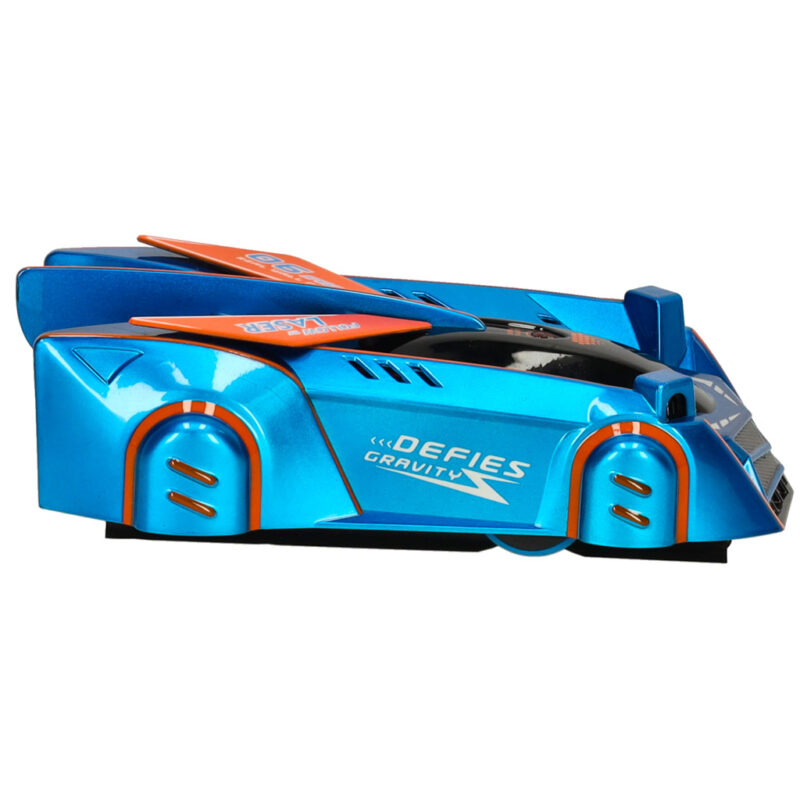 RC lazeriu valdomas automobilis, važiuojantis ant sienos