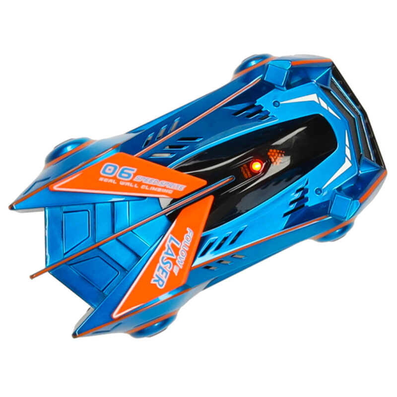 RC lazeriu valdomas automobilis, važiuojantis ant sienos
