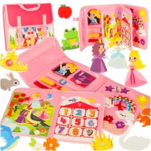 Montessori veiklos lagaminas "Princesės", rožinis