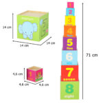 XXL mokomasis medinis bokštas - rūšiuoklė "Mokausi skaičiuoti" 71cm
