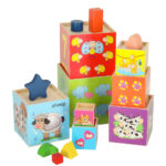 XXL mokomasis medinis bokštas - rūšiuoklė "Mokausi skaičiuoti" 71cm