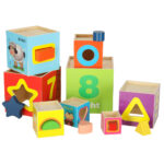 XXL mokomasis medinis bokštas - rūšiuoklė "Mokausi skaičiuoti" 71cm