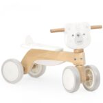 Medinis keturratis su minkštais ratais, baltas
