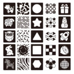 Juoda - balta kontrastinės kortelės kūdikiui 0-3 mėn.