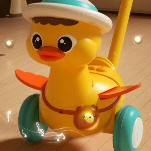 Stumiamas muzikinis žaislas su šviesomis „Ančiukas“  vaikams nuo 18 mėn.