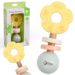 Medinis barškutis – kramtukas „Gėlytė“ kūdikiams