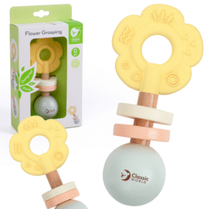 Medinis barškutis – kramtukas „Gėlytė“