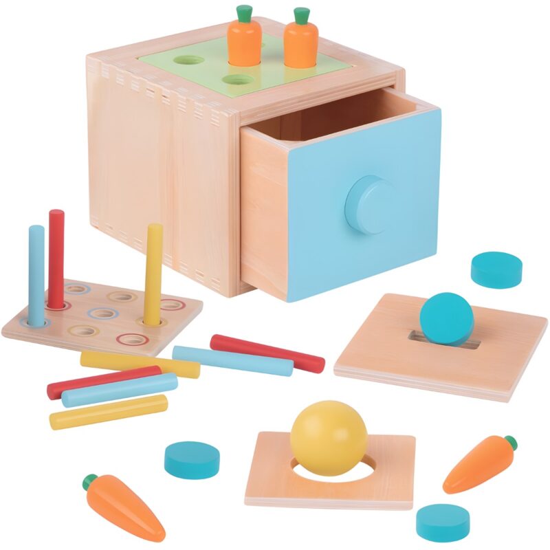 Montessori medinis rūšiavimo stalčius 4in1 vaikams
