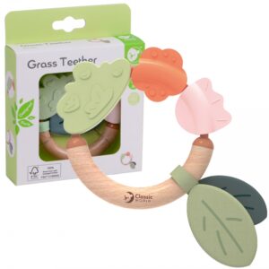 Medinis kramtukas–barškutis „Pirmasis lapelis“ 2in1