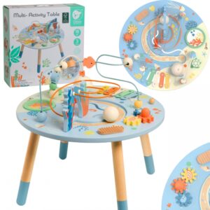 Medinis Montessori veiklų stalas „Po vandeniu“ 7in1