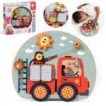Medinė sensorinė veiklos lenta „Mažasis gaisrininkas“ 6in1