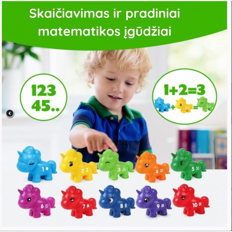 Montessori edukacinis skaičių ir spalvų rinkinys vaikams