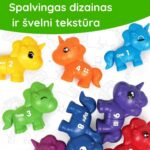 Montessori edukacinis skaičių ir spalvų rinkinys "Vienaragiai" (13 det.)